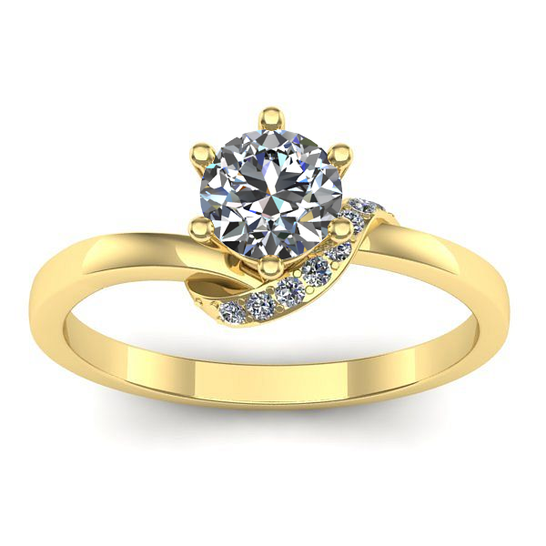 Inel cu diamant rotund