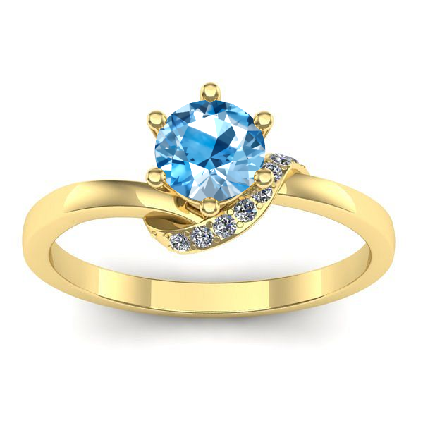 Inel logodna cu topaz blue rotund