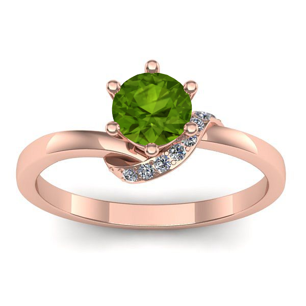 Inel logodna cu peridot rotund