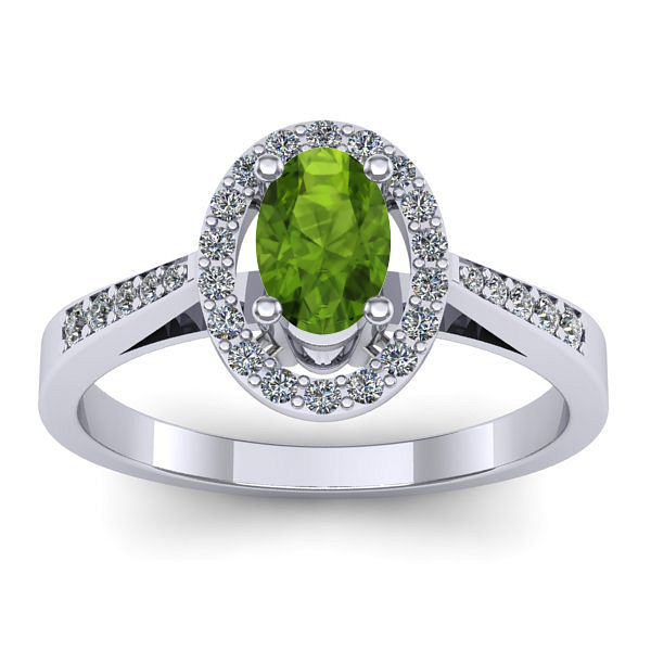 Inel logodna cu peridot oval