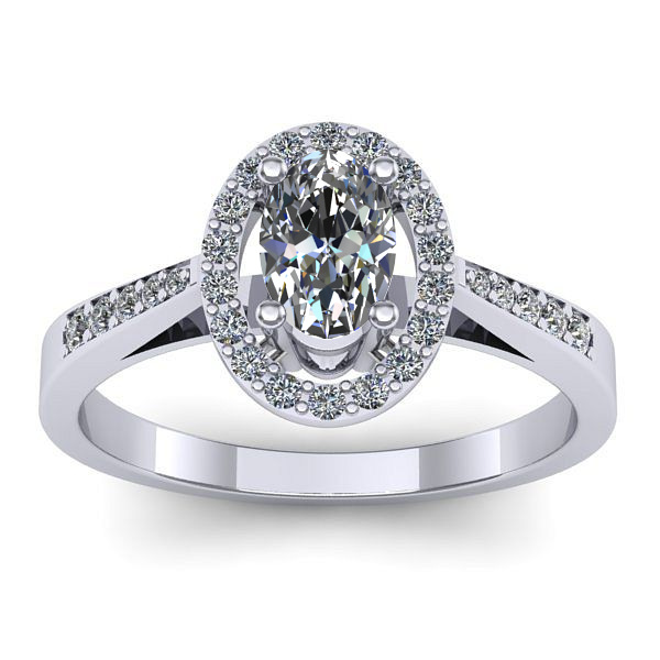 Inel cu safir alb oval