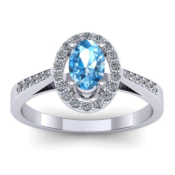 Inel cu topaz blue oval