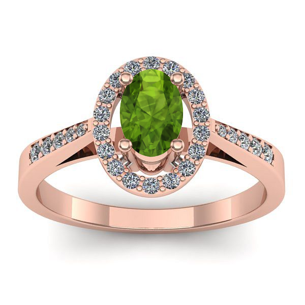 Inel cu peridot oval