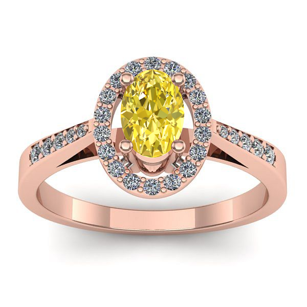 Inel de logodna cu safir galben oval