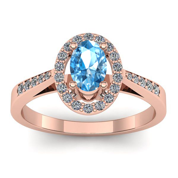 Inel logodna cu topaz blue oval