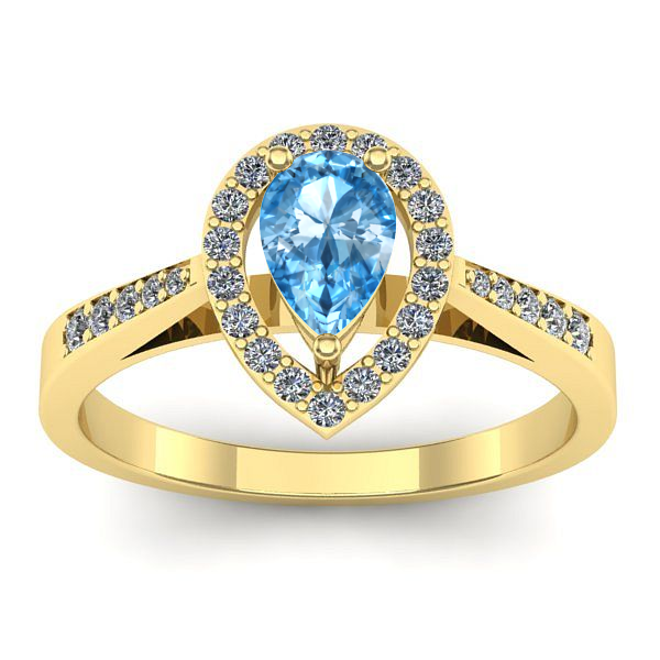Inel de logodna cu topaz blue lacrima