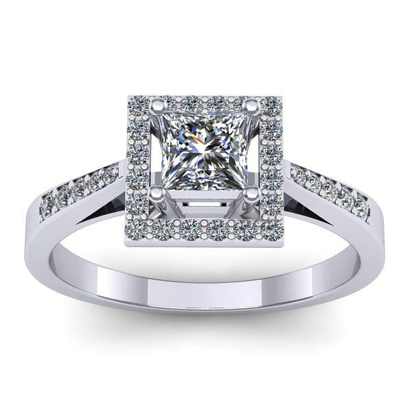 Inel cu diamant patrat