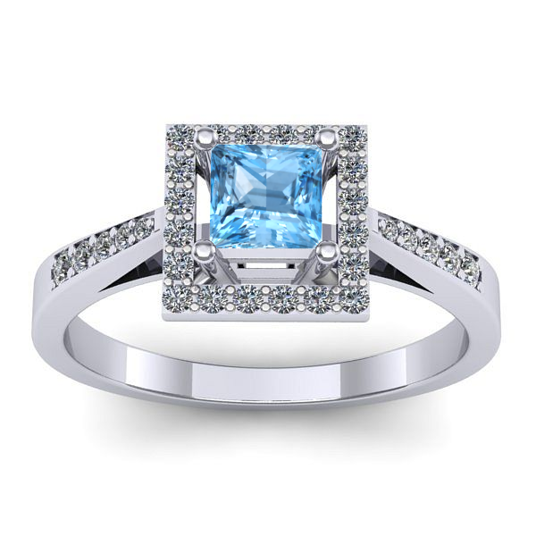 Inel de logodna cu topaz blue patrat