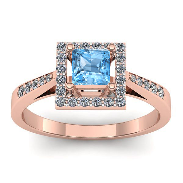 Inel cu topaz blue patrat
