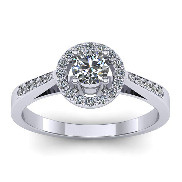Inel cu diamant rotund