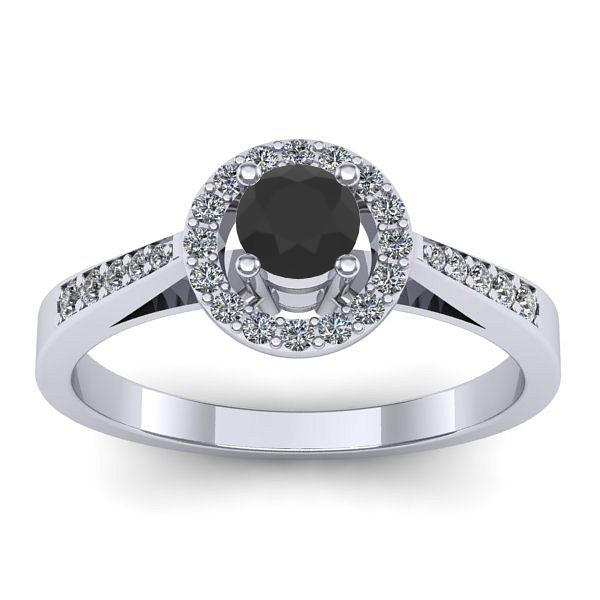 Inel logodna cu diamant negru rotund