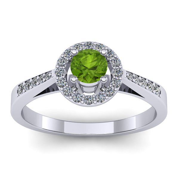 Inel cu peridot rotund