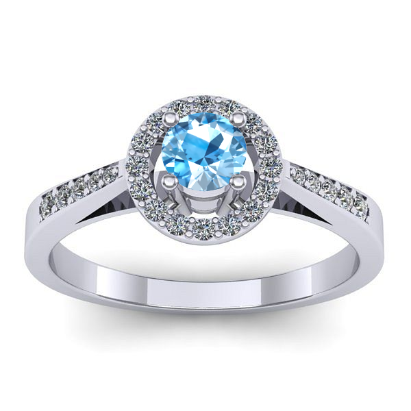 Inel logodna cu topaz blue rotund