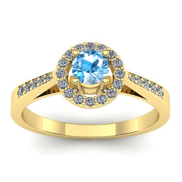 Inel logodna cu topaz blue rotund