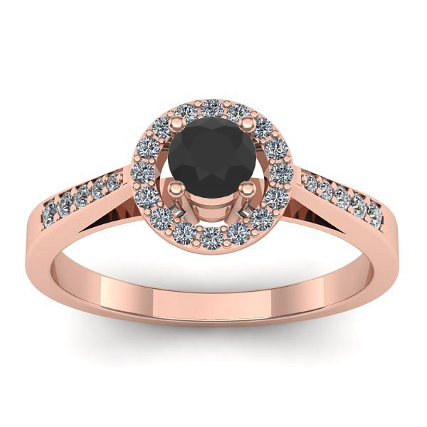 Inel logodna cu diamant negru rotund