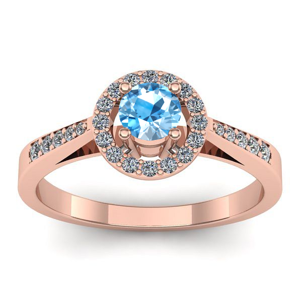 Inel cu topaz blue rotund
