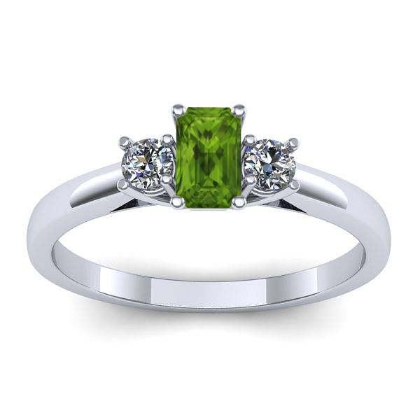 Inel cu peridot dreptunghiular