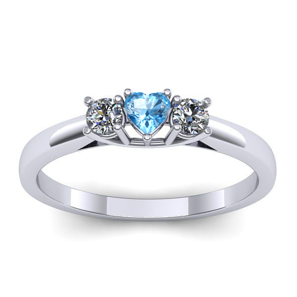 Inel logodna cu topaz blue inima
