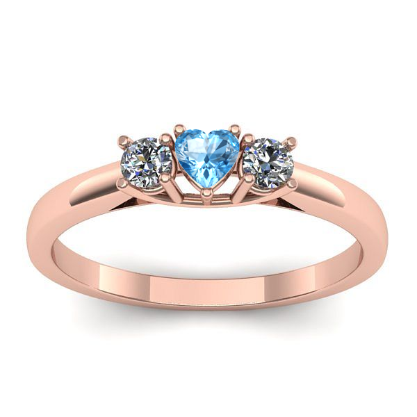 Inel logodna cu topaz blue inima