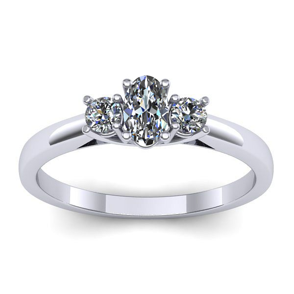 Inel logodna cu safir alb oval
