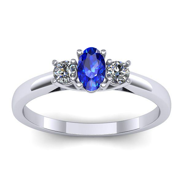 Inel de logodna cu safir oval