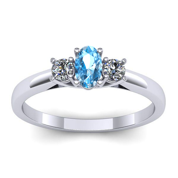 Inel cu topaz blue oval