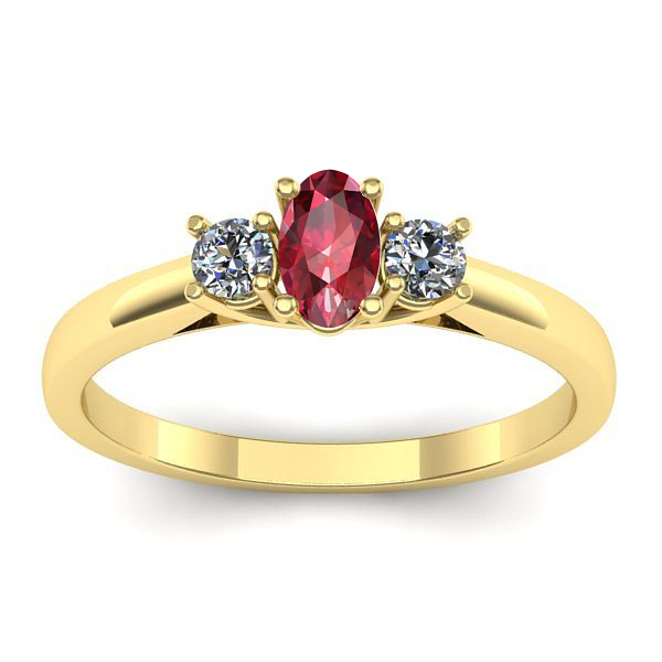 Inel cu rubin oval