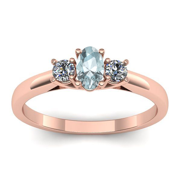 Inel logodna cu aquamarin oval