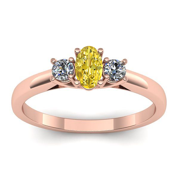 Inel cu safir galben oval