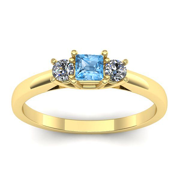 Inel cu topaz blue patrat