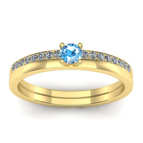 Inel de logodna cu topaz blue rotund