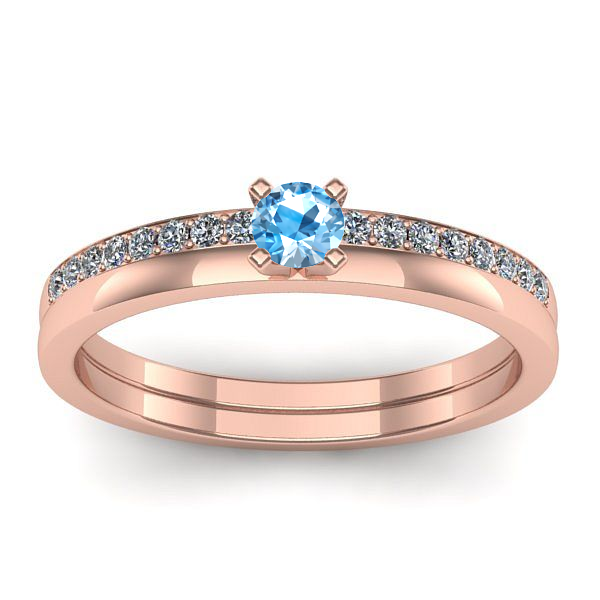 Inel cu topaz blue rotund
