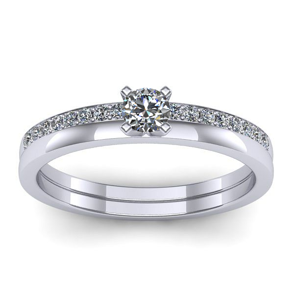 Inel cu diamant rotund
