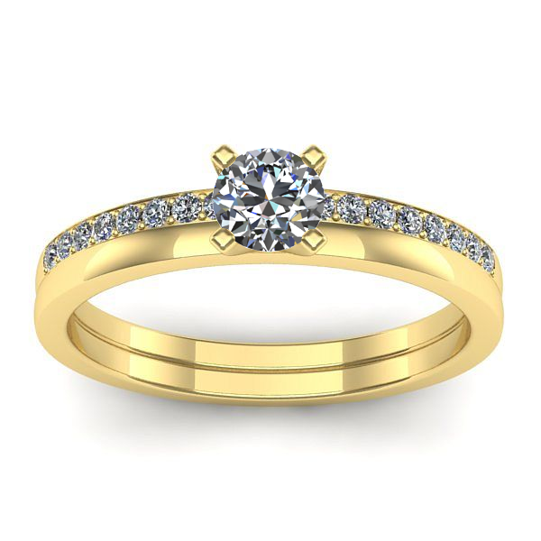 Inel cu diamant rotund