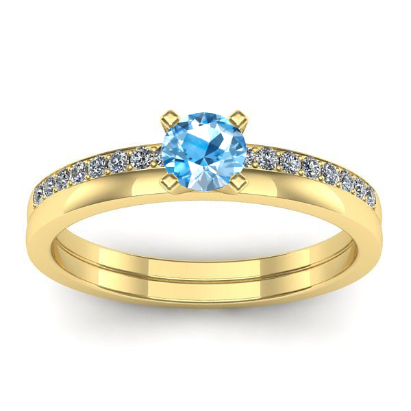 Inel logodna cu topaz blue rotund