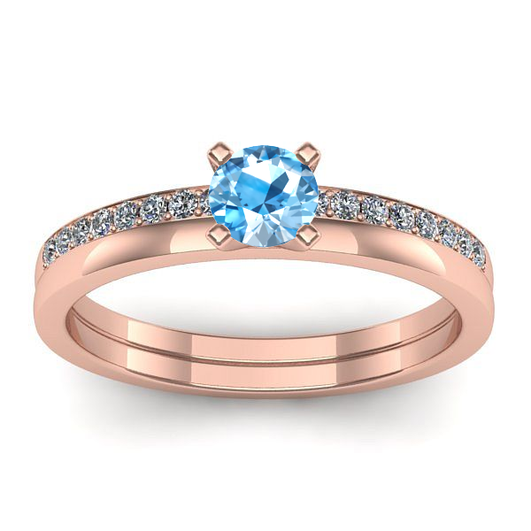 Inel de logodna cu topaz blue rotund