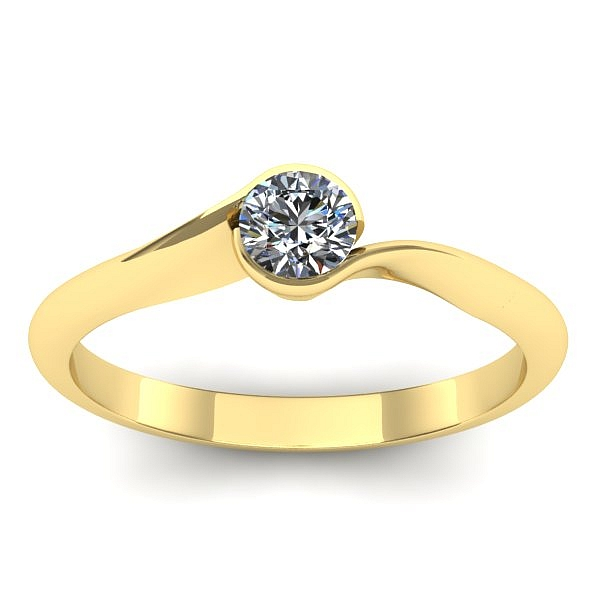 Inel cu diamant rotund