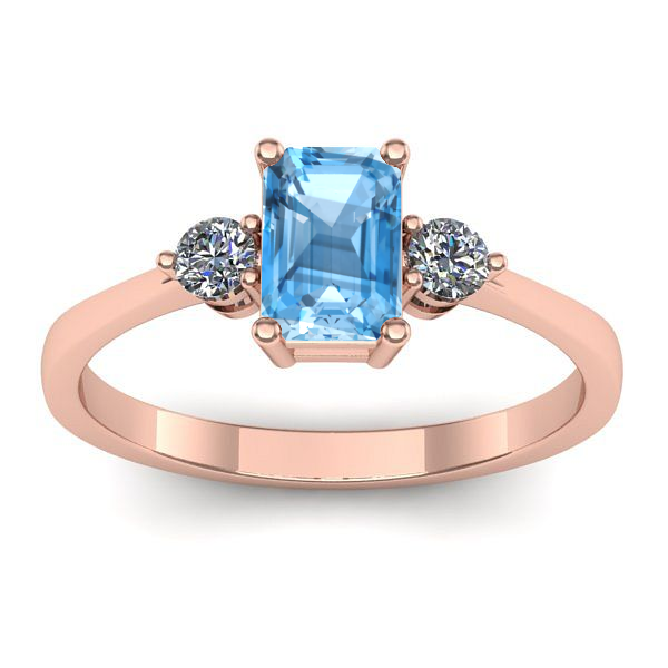 Inel cu topaz blue dreptunghiular