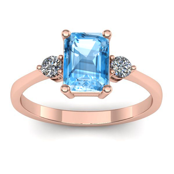 Inel cu topaz blue dreptunghiular