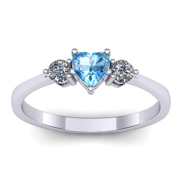 Inel logodna cu topaz blue inima