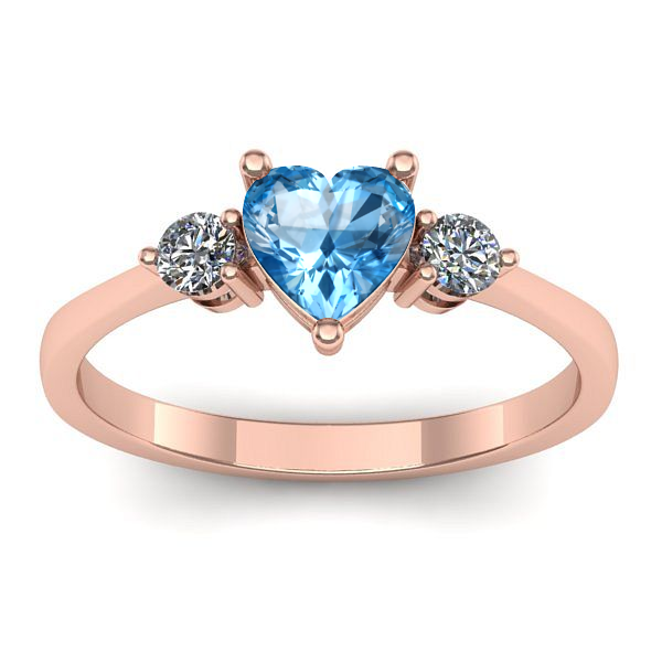 Inel logodna cu topaz blue inima