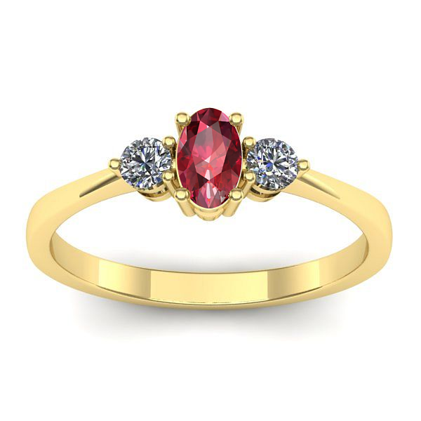 Inel cu rubin oval