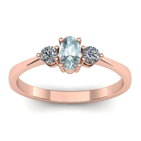 Inel logodna cu aquamarin oval