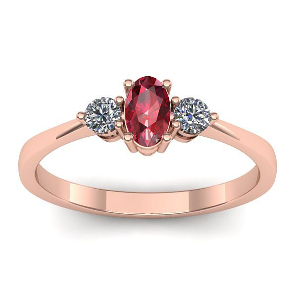 Inel cu rubin oval