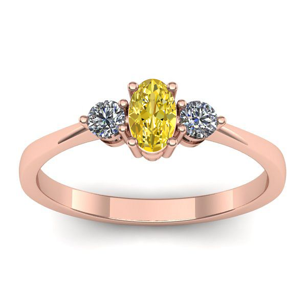 Inel cu safir galben oval