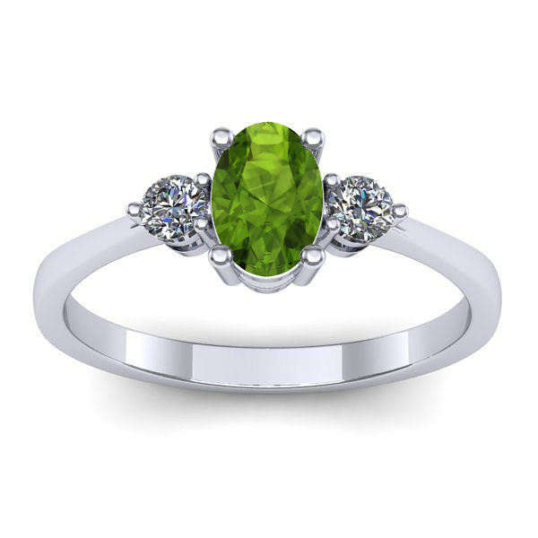 Inel logodna cu peridot oval