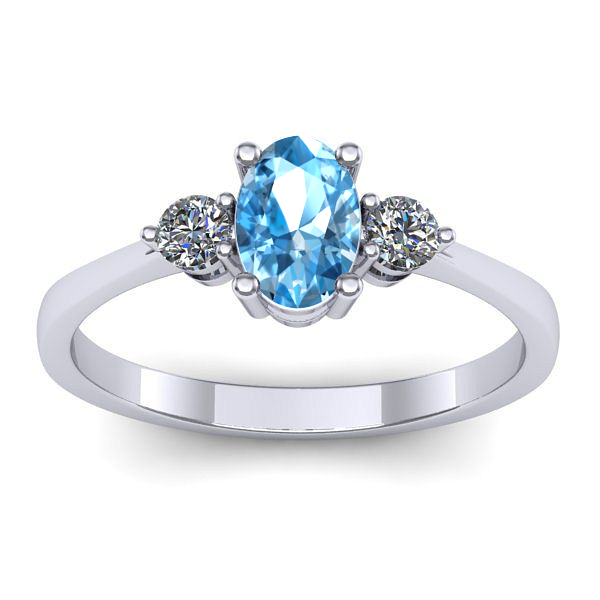 Inel logodna cu topaz blue oval