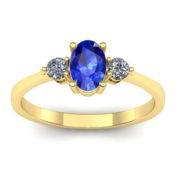 Inel de logodna cu safir oval