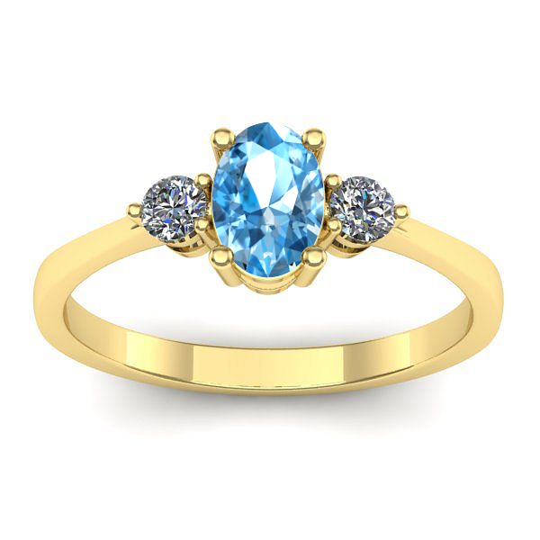 Inel logodna cu topaz blue oval