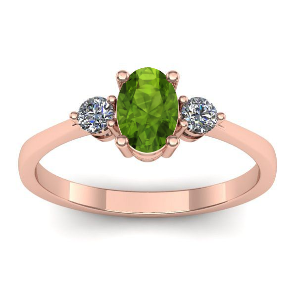 Inel cu peridot oval